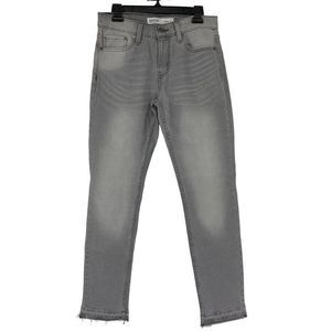 Signature Levis S37 Slim Women Gray Jeans Size 29 x 31 Raw Hem Stretch EUC